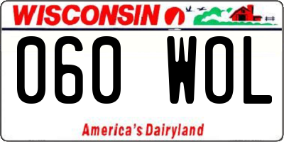 WI license plate 060WOL