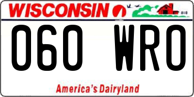 WI license plate 060WRO