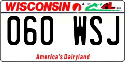 WI license plate 060WSJ