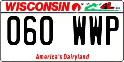 WI license plate 060WWP