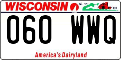 WI license plate 060WWQ