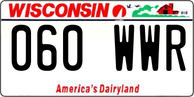 WI license plate 060WWR