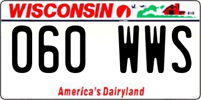 WI license plate 060WWS