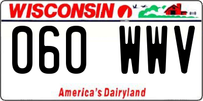 WI license plate 060WWV