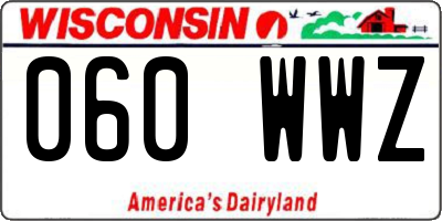 WI license plate 060WWZ