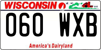 WI license plate 060WXB