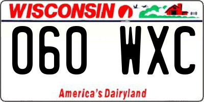 WI license plate 060WXC