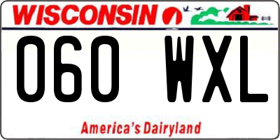 WI license plate 060WXL
