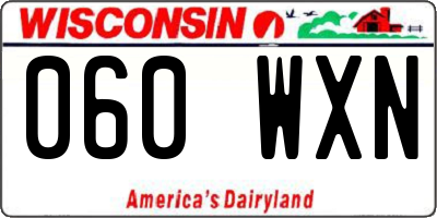 WI license plate 060WXN