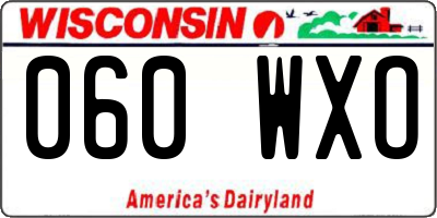 WI license plate 060WXO