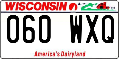 WI license plate 060WXQ