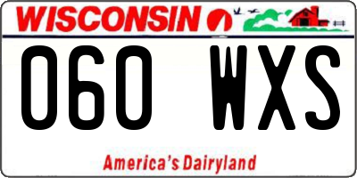 WI license plate 060WXS