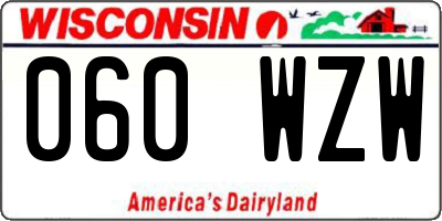WI license plate 060WZW