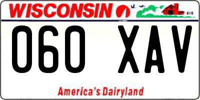 WI license plate 060XAV