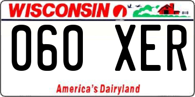 WI license plate 060XER