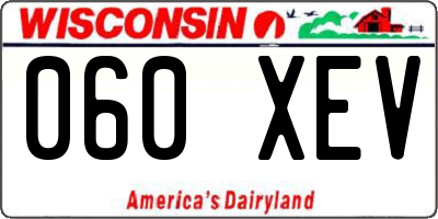 WI license plate 060XEV