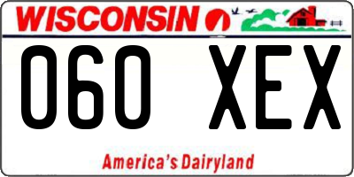 WI license plate 060XEX