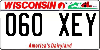 WI license plate 060XEY