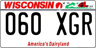 WI license plate 060XGR