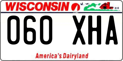 WI license plate 060XHA