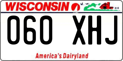 WI license plate 060XHJ