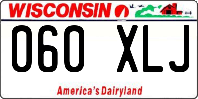 WI license plate 060XLJ