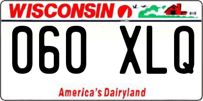 WI license plate 060XLQ