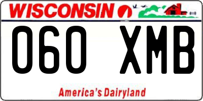 WI license plate 060XMB