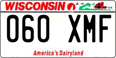 WI license plate 060XMF