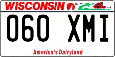 WI license plate 060XMI