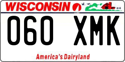 WI license plate 060XMK