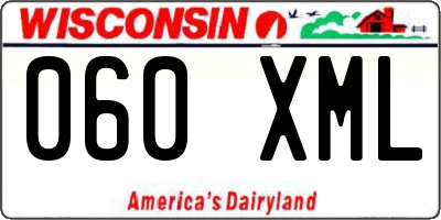 WI license plate 060XML