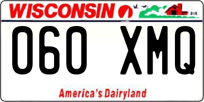 WI license plate 060XMQ
