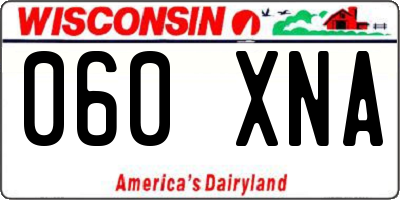 WI license plate 060XNA