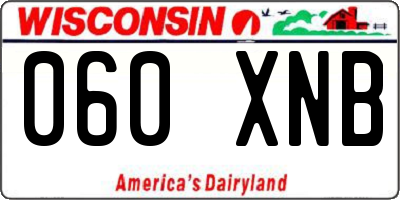 WI license plate 060XNB