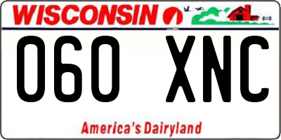 WI license plate 060XNC