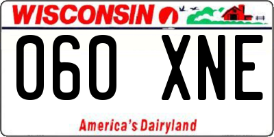 WI license plate 060XNE