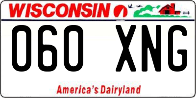 WI license plate 060XNG