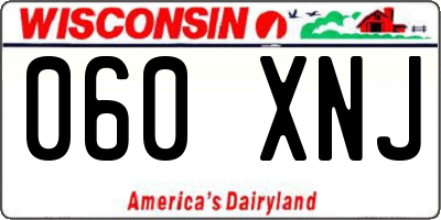 WI license plate 060XNJ