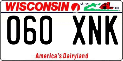 WI license plate 060XNK