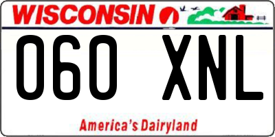 WI license plate 060XNL