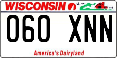 WI license plate 060XNN