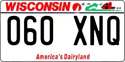WI license plate 060XNQ