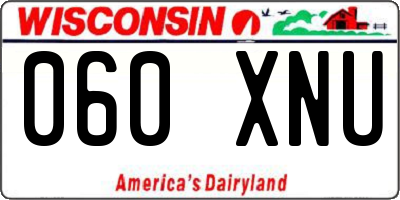 WI license plate 060XNU