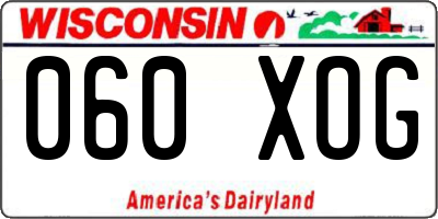 WI license plate 060XOG