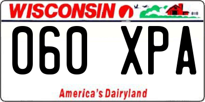 WI license plate 060XPA