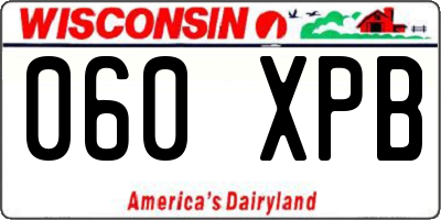 WI license plate 060XPB