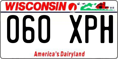 WI license plate 060XPH