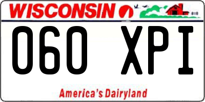 WI license plate 060XPI