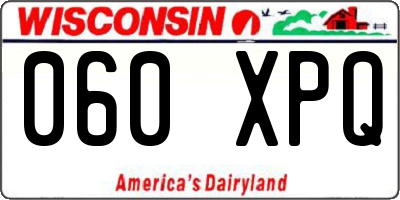 WI license plate 060XPQ